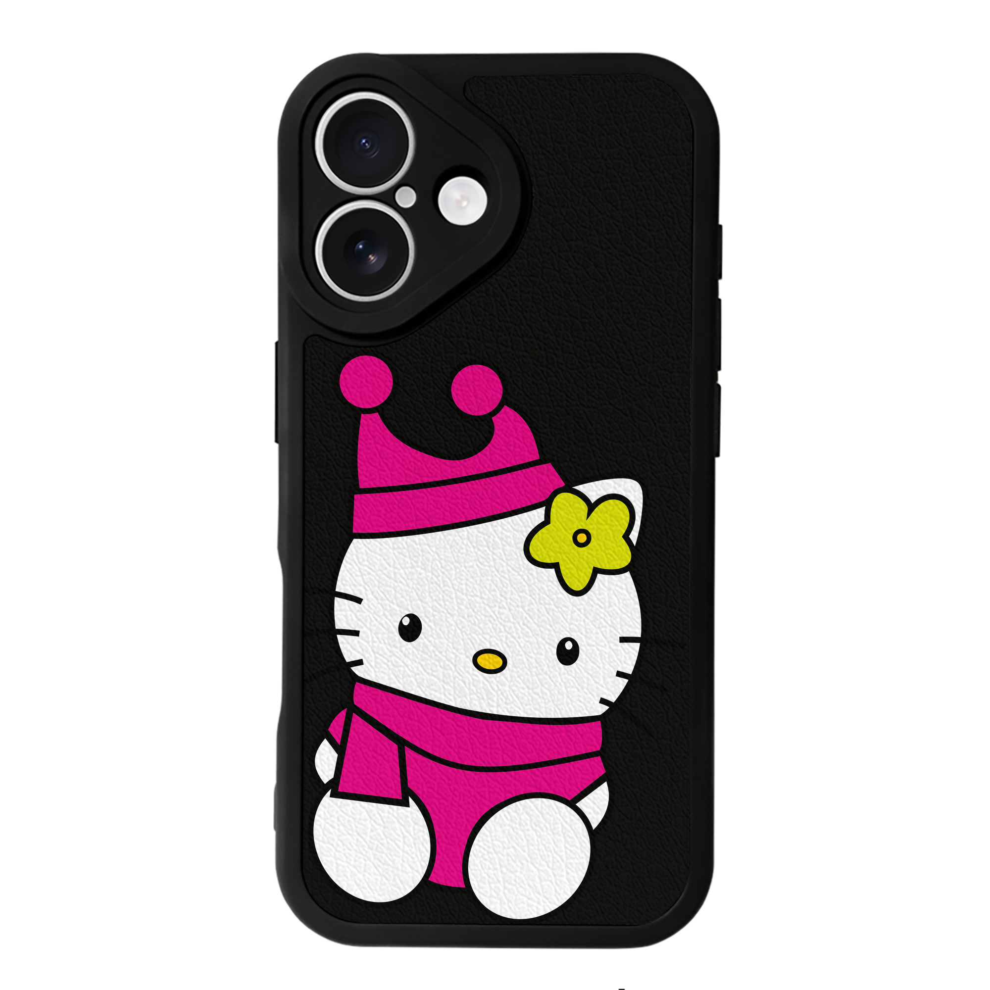 （画像用） Hello Kitty ハローキティ 【iPhone 16シリーズ対応】シリコンスマホケース（レザー調） 材質：シリコン